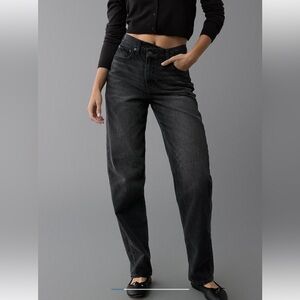 AE Super high waisted crossover baggy straight jeans